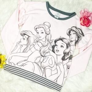 Disney Pink Princess Sweatshirt Ruffle Size Small Kawaii Cottage Core Twill